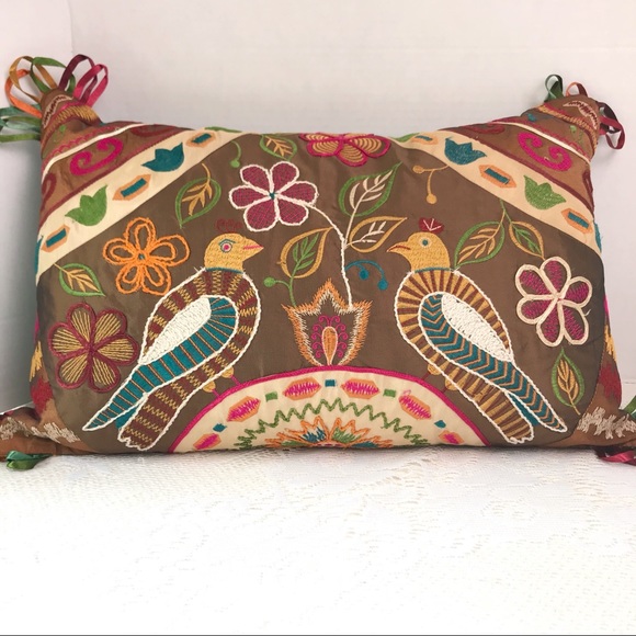 Pier 1 Other - Pier 1 One Import Embroidered Birds Throw Pillow
